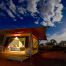 Deluxe Eco Tent at night